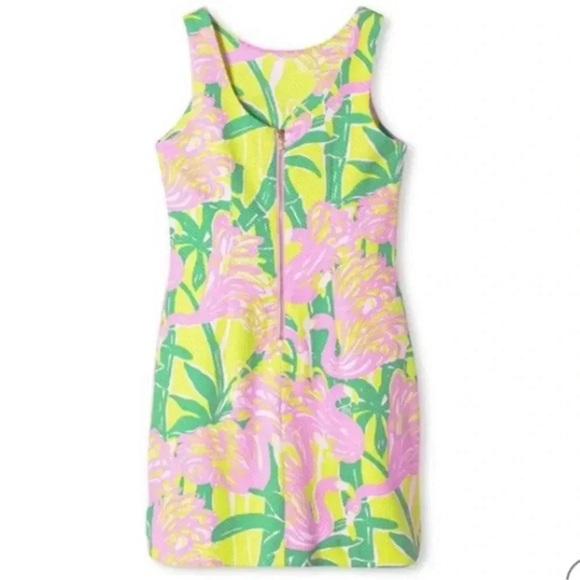 Lilly Pulitzer Sleeveless Dress Flamingo Pink Green Size XL 14-16 - Picture 4 of 17